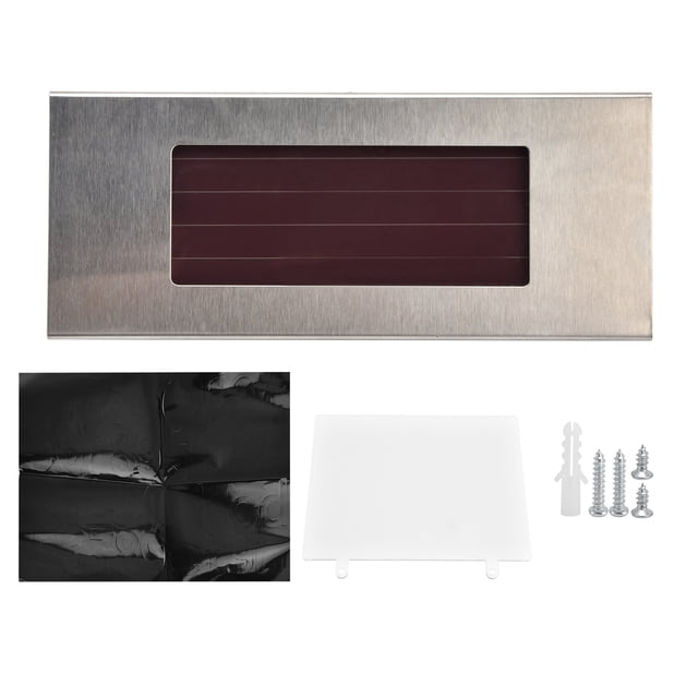 Placa de número de casa solar de acero inoxidable con luz LED para dirección, ideal para patios y granjas.