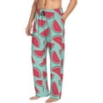 thumbnail image 2 of Uemuo Watermelon Pattern Men's Wide Leg Palazzo Lounge Pants with Pockets Light Weight Loose Comfy Casual Pajama Pants-Small, 2 of 9