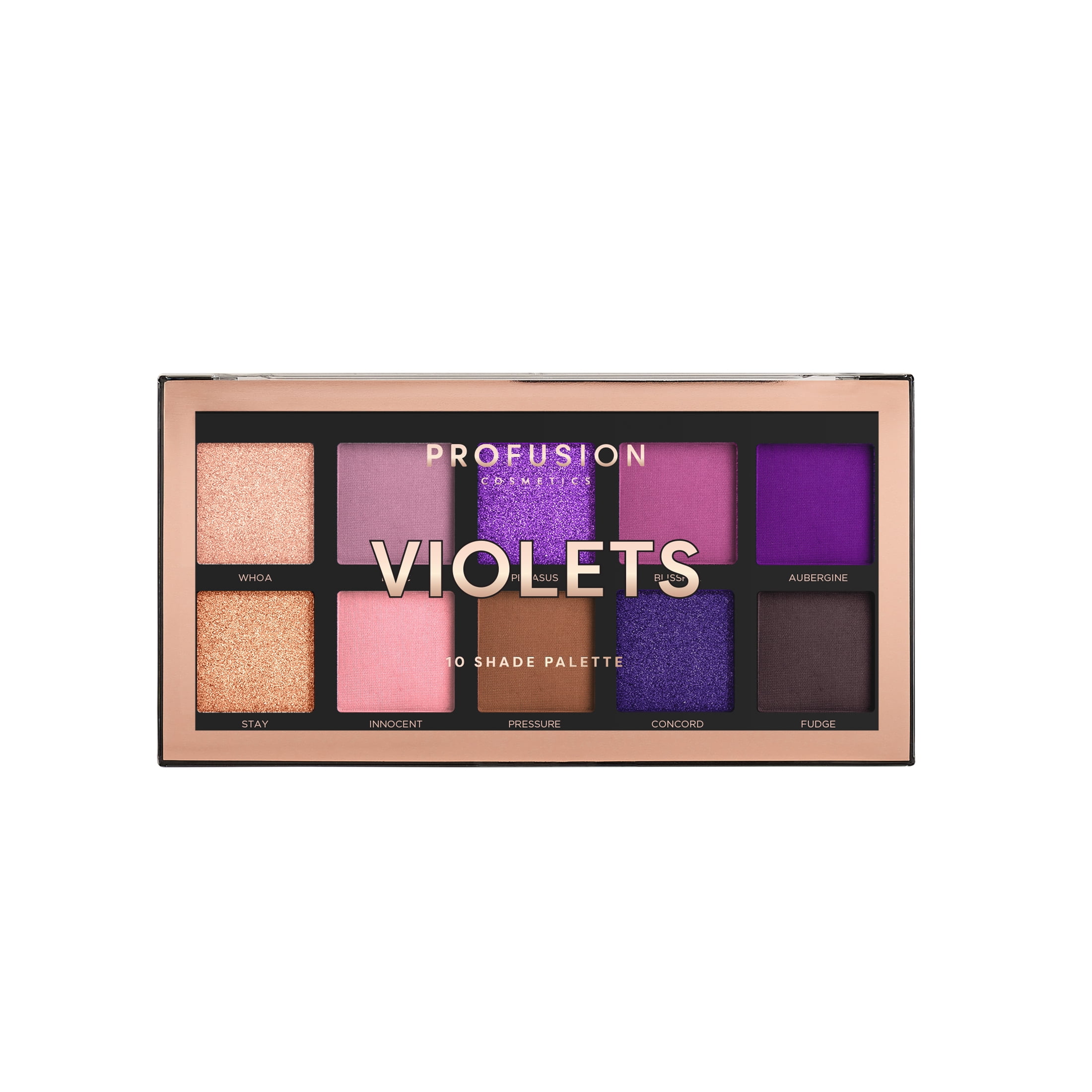 Profusion Cosmetics Eyeshadow Palette, 10 Shades, Violets, 3.5 oz