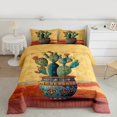 thumbnail image 3 of Homewish Tropical Desert Cactus Bedding Comforter Set,Boho Bohemian Style Twin Comforter Sets,Green Orange Bedding Set For Boys Girls,Ultra Soft Home Decor Reversible,2 Pieces, 3 of 9