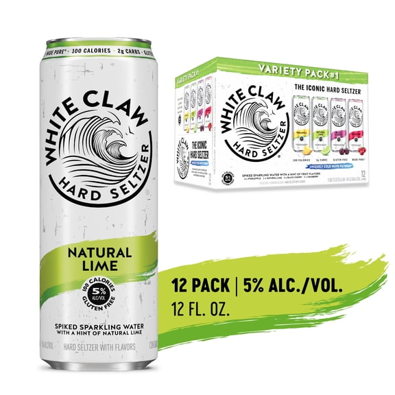 White Claw Hard Seltzer Variety Pack #1, 12 Pack, 12 fl oz Cans, 5% ABV