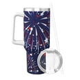 thumbnail image 2 of Balery Red White Blue Fireworks 1 Pattern 40oz Stainless Steel Tumbler Double Wall Vacuum Insulated Water Bottle Ice Bully Insulated Tumbler With Handle And 2 in 1 Straw Lid, 2 of 8