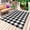 Black, variant on Green Plaid Outdoor Rug 6x9 Ft - Reversible Patio Rug Outdoor Camping Rugs, Gradient Geometric Buffalo White Checkered Washable Indoor Outdoor Area Rugs, Non-Slip Outdoor Carpet Runner for Deck/Porch