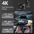 thumbnail image 4 of Cámara Dash Triple 4K Full HD (Delantera, Trasera e Interior), con Micrófono Integrado, Visión Nocturna y Grabación de Ángulo Amplio para Coches, Taxis y VTC, 4 of 5