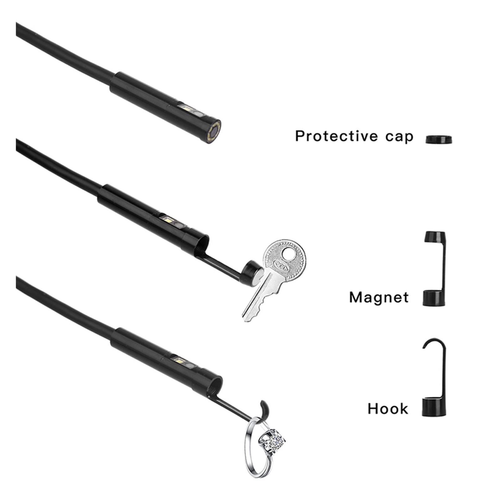 8MM Dual Lens Handheld Wifi Endoscope Camera IP68 Waterproof WiFi Borescope Inspection 2.0 MP HD Snake Camera ,Various Applicable