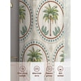thumbnail image 6 of Date Palm Trees Sheer Curtains 2 Panels Set Summer Vintage Abstract Green Palm Tree Botanical Linen Sheer Window Curtains Light Filtering Rod Pocket Voile Drapes for Bedroom Living Room 52"X96", 6 of 8