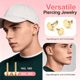 thumbnail image 5 of DESIGNICE 16G 18G Flat Back Stud Earrings for Women-Hypoallergenic Surgical Steel Internal Thread Stud Piercing Jewelry for Tragus Helix Cartilage Conch Nose 6Mm 8Mm 10Mm Lip Labret Medusa Piercing, 5 of 7