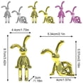 thumbnail image 2 of Creative Electroplated Long Eared Rabbit Figurine With Adhesive Base, Cute Bunny Statues, Versatile Decoration for Office, Shelf, Table, Living Room, and Car Dashboard, 2 of 8