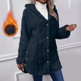 thumbnail image 2 of Fall Outfits for Women 2025 Cardigan Sweaters for Women Winter New Long Sleeved Hooded Warm Jacket Solid Color Button Plush Top Jacket, 2 of 9
