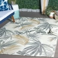 thumbnail image 3 of SAFAVIEH Barbados Bryanne Botanical Indoor/Outdoor Area Rug, Ivory/Grey Green, 6'7" x 6'7" Square, 3 of 5