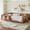 Dark Natural with Natural-Q, variant on Bellemave Twin Size Floor Bed with Storage Bookshelf, Wooden Twin Montessori Floor Bed Frame with Safety Guardrail, Low Profile Twin Bed with Fence, Twin Size Floor Bed with Headboard, Grey