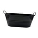 thumbnail image 4 of Cubo de hielo para almacenamiento en interiores y exteriores, recipiente ovalado galvanizado para bebidas. Negro, 4 of 9