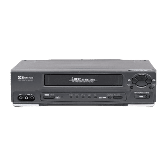 Restored Emerson EWV601B HI-FI VCR w/ Original Remote, Manual, A/V Cables, & HDMI Converter (Refurbished)