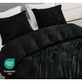 thumbnail image 4 of Chezmoi Collection Piers 3-Piece Black Distressed Velvet Duvet Cover Set King Size with Button Closure and 8 Corner Ties, Soft Washed Microfiber Reverse Comforter Cover, 4 of 9