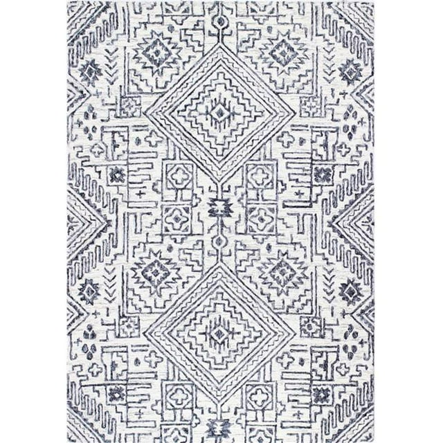 5 ft. x 7 ft. 6 in. Valencia Collection Contemporary 100 Percent Wool Hand Tufted Area Rug, Ivory