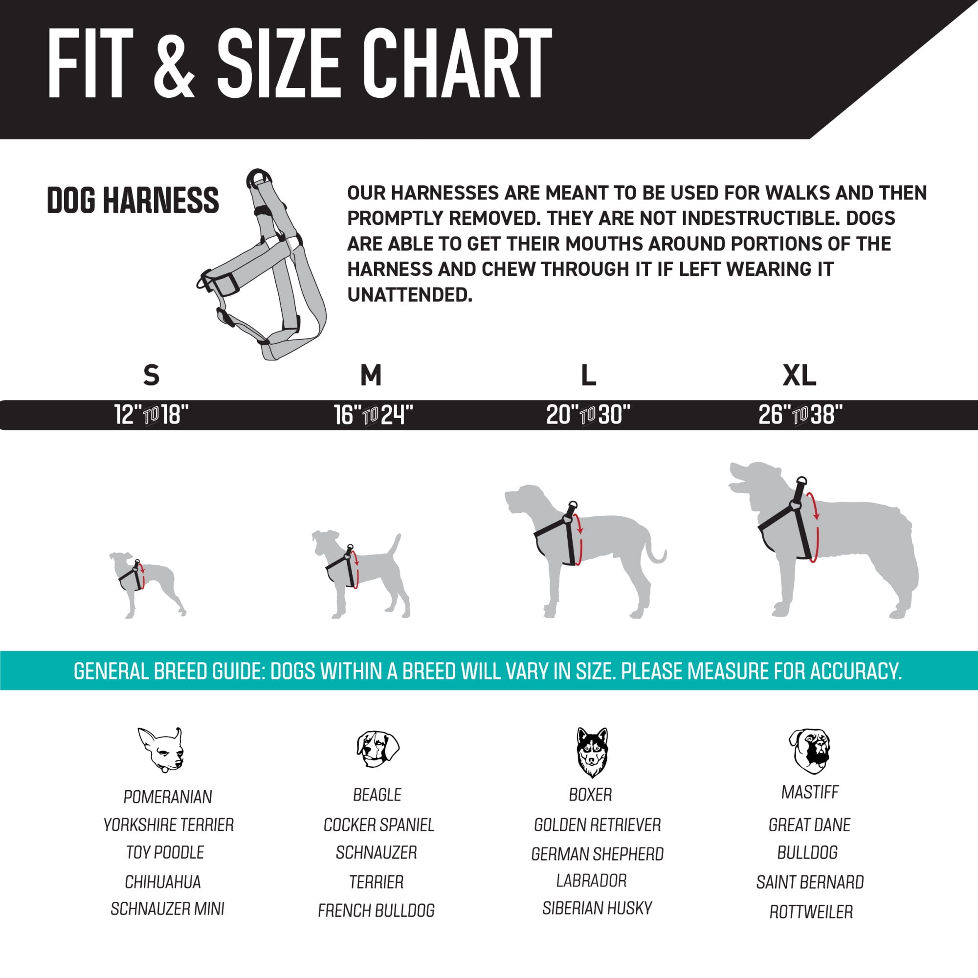Wolfgang Heavy Duty Adjustable Dog Harness, Pull-Tested to Over 800 lbs for Walking & Training, CutBow Print, Small