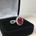thumbnail image 2 of HeartsAndYou 2ct Natural Pink Ruby Halo Split Band Engagement Ring 100% 14k SOLID White Gold, 2 of 9