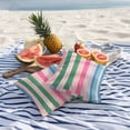 thumbnail image 3 of 2 Pack Outdoor Waterproof Throw Pillow Covers,Abstract Watercolor Vertical Lines Decorative Square Patio Pillowcases for Chair Couch Sofa 16x16in, 3 of 9