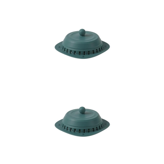 Bewildely Colector de pelo de drenaje, fregadero cuadrado de silicona para Hotel, fregadero de cocina, baño, colador de suelo, tapón, cubierta de Verde oscuro 2piezas Bewildely CBP485658