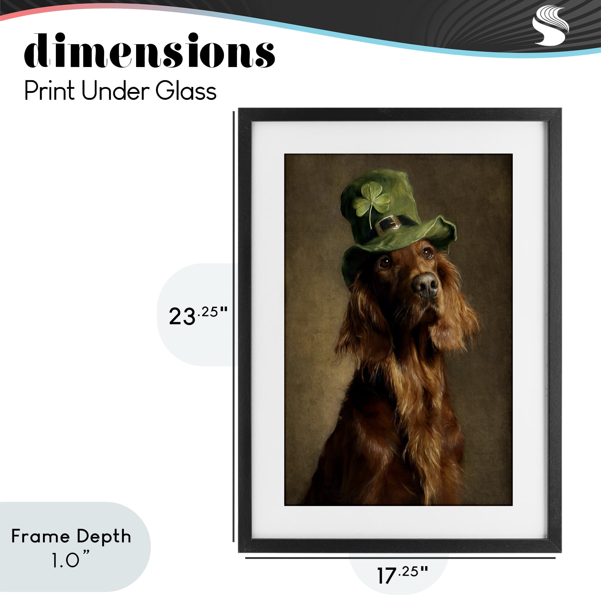 Stupell Industries The Irish Setter Portrait Black Framed Print Under Glass, design by Tina LeCour