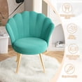 thumbnail image 5 of Hawsaiy Modern Velvet Accent Chair with Gold Metal Legs,Upholstered Vanity Chair for Bedroom, Makeup Room, or Living Room, Cyan, 5 of 11