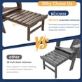 thumbnail image 3 of 2PCS Folding Adirondack Chair with Ottoman, Adjustable Backrest Plastic HDPE Adirondack Chairs w/4 in 1 Cup Holder Tray, Coffee, 3 of 9