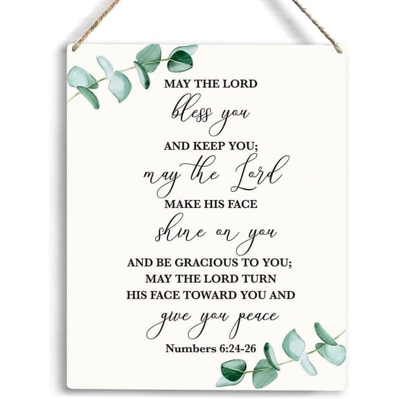 Christian Inspirational Wall Art May The Lord Bless You And Keep You Religious Gifts Wall Decor Christian Bible Verse Wall Art Wooden Hanging Sign For Home Office Bedroom Living Room 8 X 10