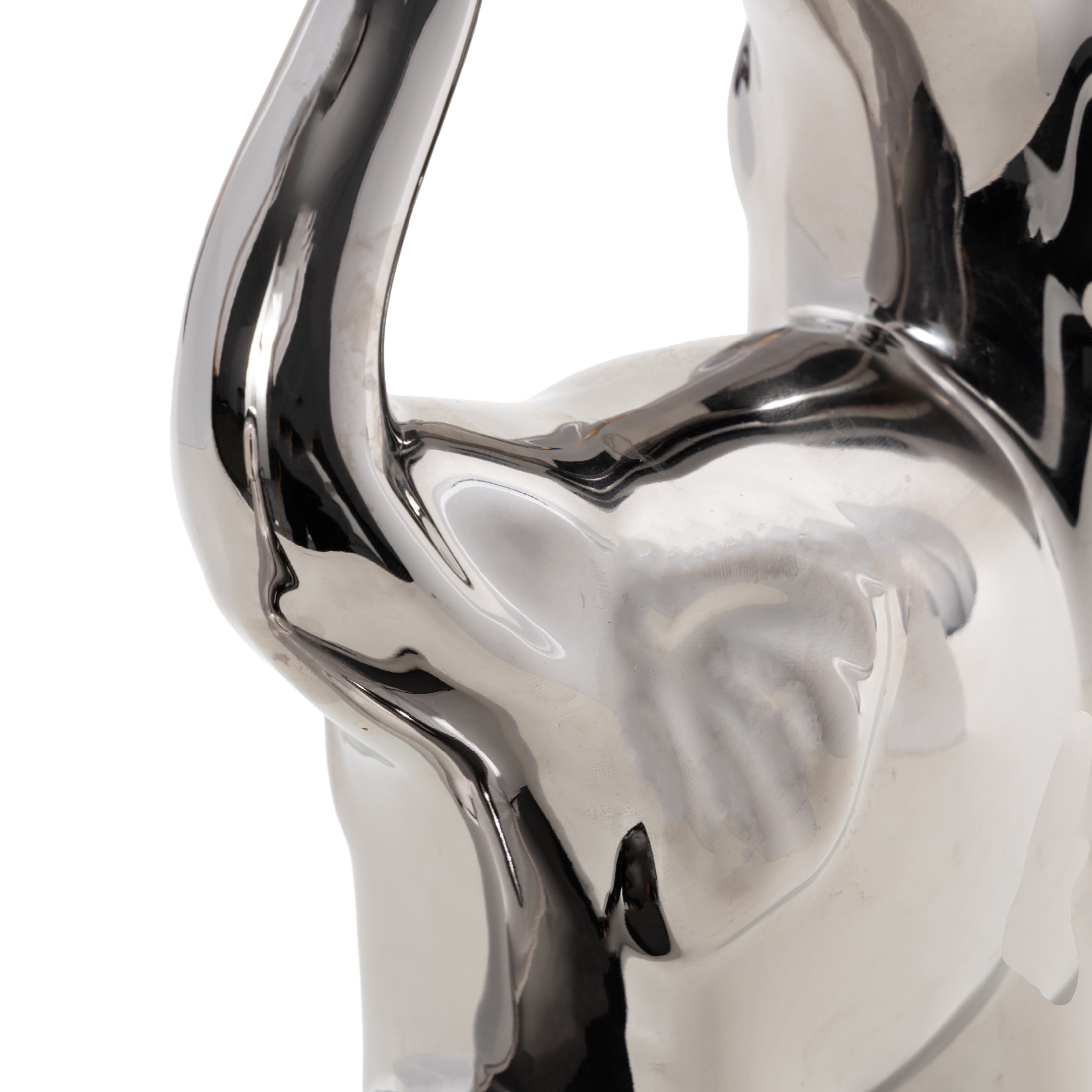 11" x 14" Silver Ceramic Elephant Sculpture, by DecMode