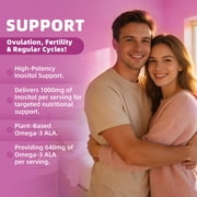 (2 Pack)Inositol 1000mg with Omega-3 ALA 640mg, Formulated for Women's Hormone Balance, Ovarian Support, Metabolic Health, Plant-Sourced Omega-3, 240 Softgels