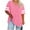Pink, variant on mihongmao Womens Tops Women's Oversized V-neck Short Sleeved Solid Summer Base Shirt Sports T-shirt