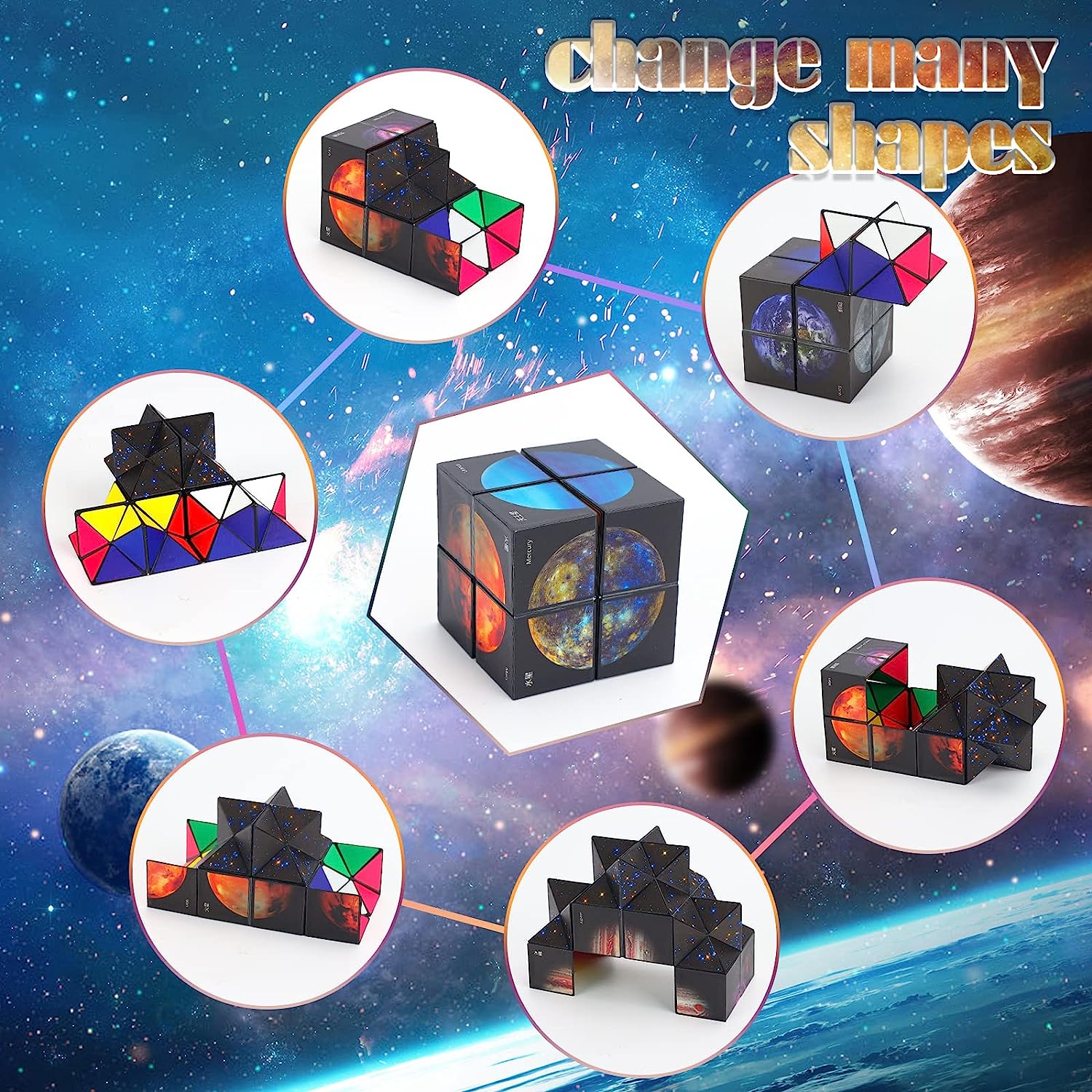 Pearoft 2-in-1 Magic Star Cube Fidget Toy photo 2
