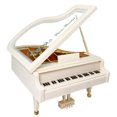 thumbnail image 1 of Caja de música de piano, cajas musicales mecánicas de relojería blancas, caja de música clásica para cumpleaños o decoración de escritorio, 1 of 6