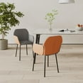 thumbnail image 3 of vidaXL Dining Chairs 2 Pcs Accent Upholstered Chair Fabric and Faux Leather, 3 of 8