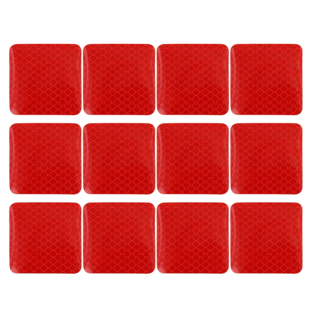 Etiqueta Engomada Reflectante De Cinta De Advertencia De 5x5cm Reflector De Parachoques 12Pcs