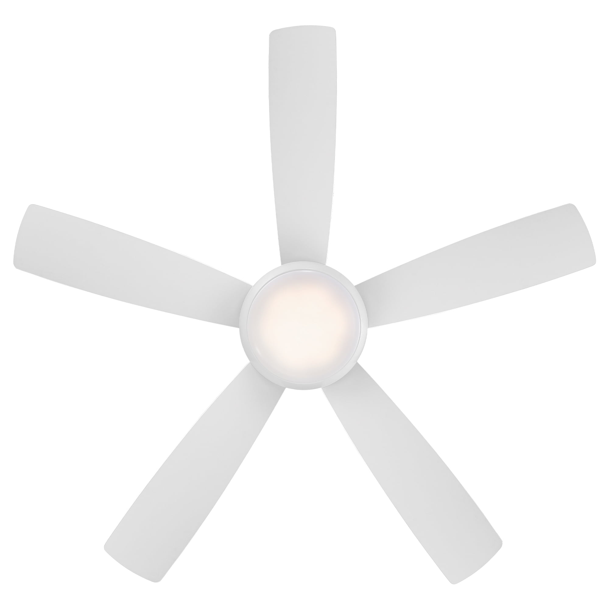 WAC Odyssey 52" Matte White Integrated LED Smart Flush Mount Ceiling Fan with Remote Control