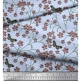 thumbnail image 2 of Soimoi Cotton Cambric Fabric Insect,Leaves & Flower Floral Print Fabric by The Yard 42 Inch Wide, 2 of 3