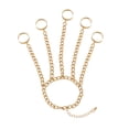 thumbnail image 1 of kurtrusly Fashion Wrist Chain Alloy Punk Rings Bracelet Jewelry Gift Hand Chain Gold 16cm + 5cm 1Set, 1 of 6