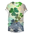 thumbnail image 3 of Amzcrzy Womens Tops Mode Imprimé Trèfle T-Shirt de la Saint-Patrick Col Rond T-Shirts de la Saint-Patrick Décontractés Tendance Manches Courtes Hauts pour Femme, 3 of 5