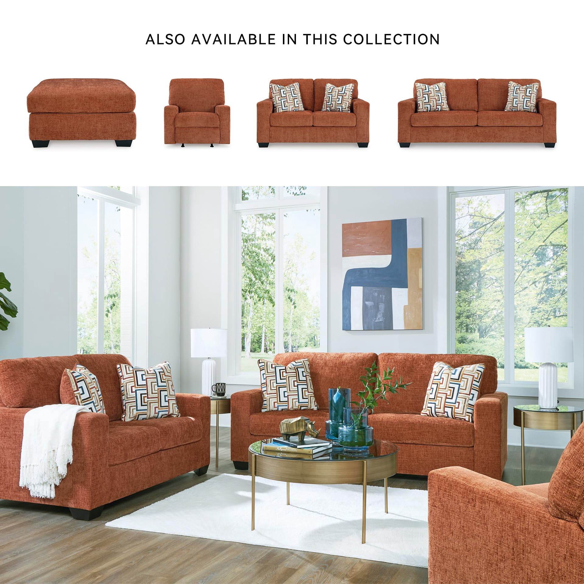 Signature Design by Ashley Furniture Aviemore Orange Loveseat