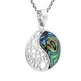 thumbnail image 4 of Sacred Balance Yin and Yang Abalone Shell Inlay Sterling Silver Necklace, 4 of 6