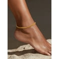 thumbnail image 4 of ChainsProMax Gold Ankle Bracelets for Women Cuban Link Anklet Chain 18K Gold Plated Summer Jewelry, 4 of 9