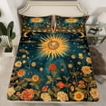 thumbnail image 2 of Manfei Boys Girls Moon Sun Twin Sheet Sets 3pcs,Bohemian Chic Flower Twin Fitted Sheet Microfiber,Starry Sky Breathable Flat Sheet,Microfiber Bedroom Decor, 2 of 7