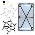 thumbnail image 1 of Heavy Duty Triangle Bed Sheet Clips, Adjustable Elastic Sheet Straps with Metal Clips, Crisscross Mattress Holder for Secure Fit (6 Sides), 1 of 5