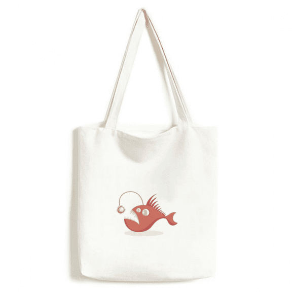 cute cartoon fish illustration tote canvas bag shopping satchel casual handbag
