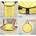 thumbnail image 4 of 50L Extra Large Popup Hamper Collapsible Laundry Basket With Zippered Lid 15.7x18.5in Yellow Gingham Pattern, 4 of 7
