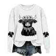 thumbnail image 2 of Women's Sweatshirts Fashion Retro Cow Print Hoodless Sweatshirt Fall Blouses Winter Long Sleeved Sweat Shirt Pullover Tops, 2 of 4