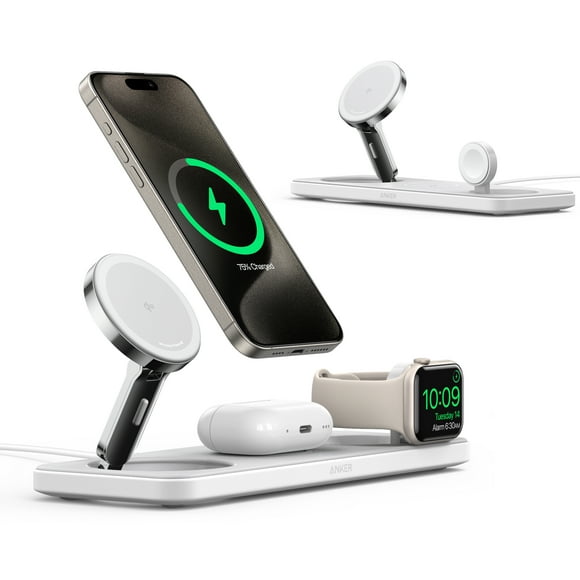 Anker Anker MagGo Wireless Charging Station (15W, 3-in-1 Pad) Qi2 Certified, Apple Certified, Wireless Charging