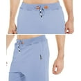 thumbnail image 7 of Tyhengta Mens Shorts Casual Drawstring Zipper Pockets Elastic Waist Lightblue 32, 7 of 7
