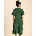 thumbnail image 4 of Moomaya Printed Rayon Short Sleeve Fit & Flare Dress - Regular Fit Party Dress, 4 of 9