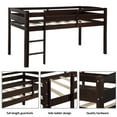 thumbnail image 4 of Euroco Wood Loft Bed with Ladder, Twin Size for Kids Teens, Espresso, 4 of 7